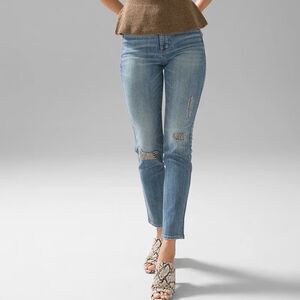 White House Black Market Slim Embellished Distressed Jeans - Size 2